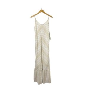 Knox Rose Stripe Maxi Dress Size Large New Tan